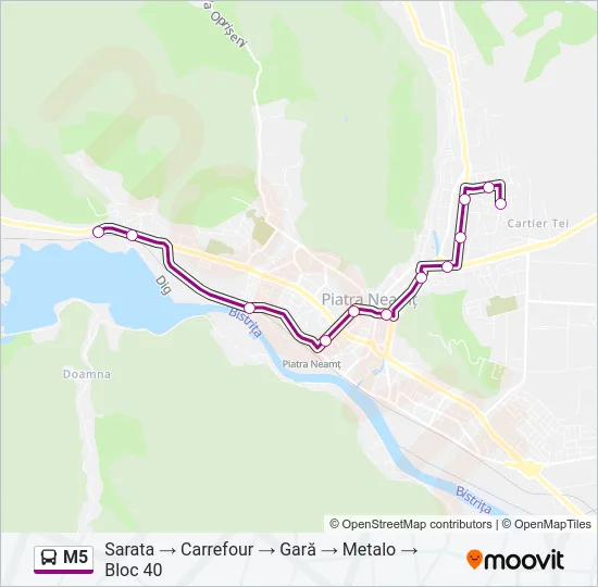 M5 Bus Line Map