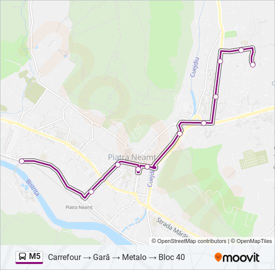 M5 bus Line Map