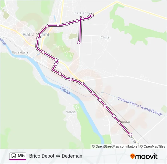 M6 Bus Line Map