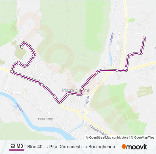 M3 Bus Line Map