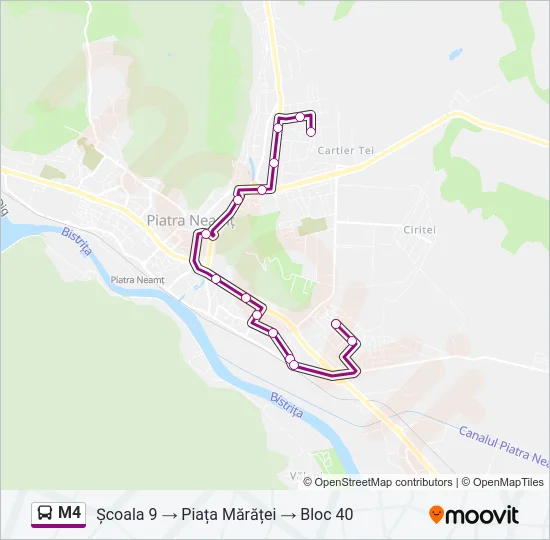 M4 Bus Line Map