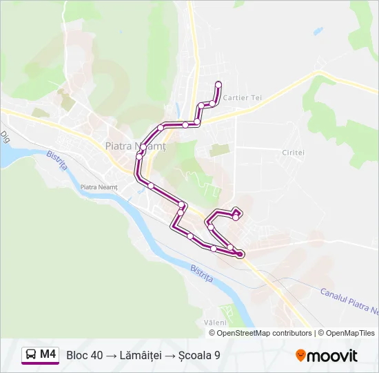 M4 Bus Line Map