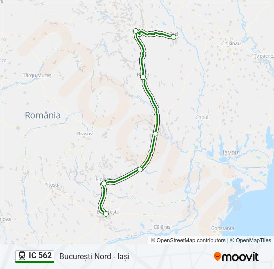 Hartă linie tren IC 562