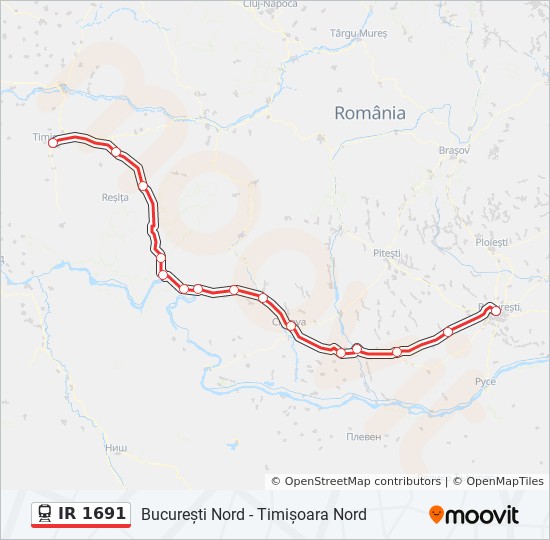 Traseu Ir 1691 Program Stații Hărți București Nord Timișoara Nord