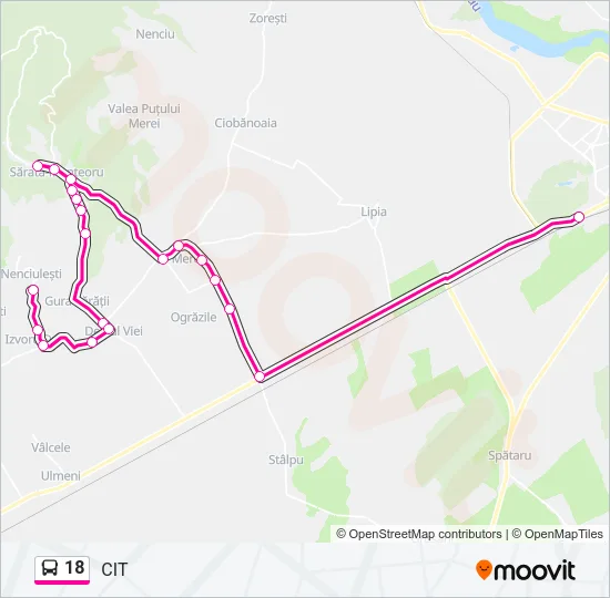 18 Bus Line Map