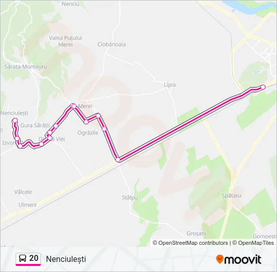 20 Bus Line Map