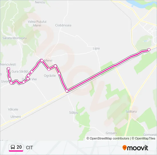 20 Bus Line Map