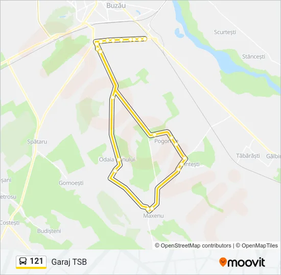 121 Bus Line Map