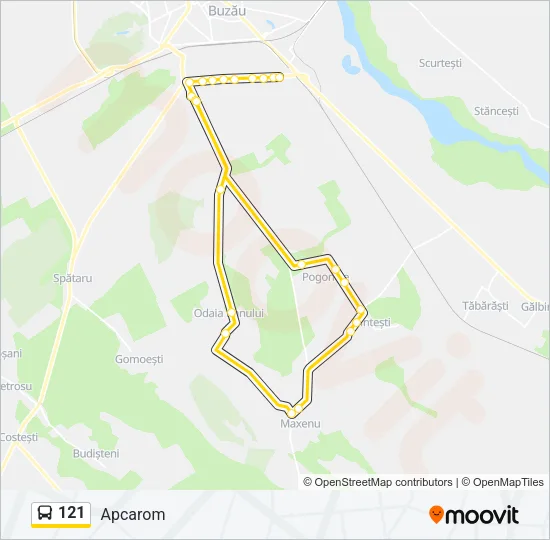 121 Bus Line Map