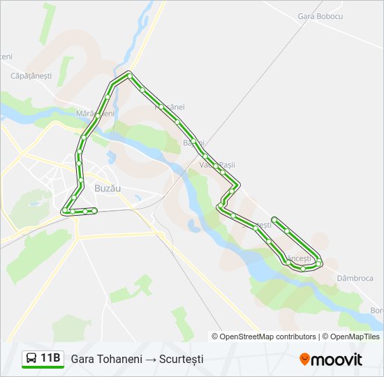 11B bus Line Map