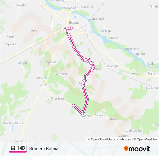 14B Bus Line Map