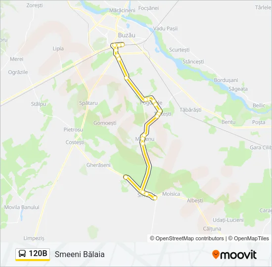 120B Bus Line Map