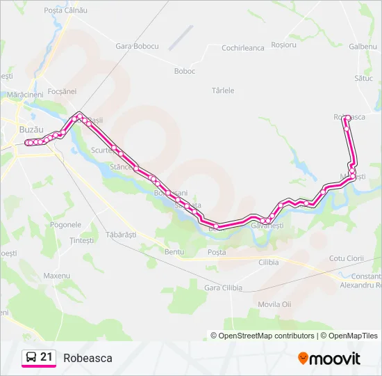 21 Bus Line Map