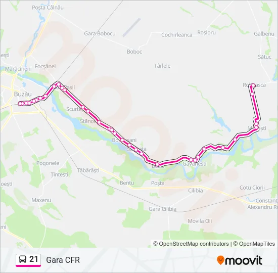 21 Bus Line Map