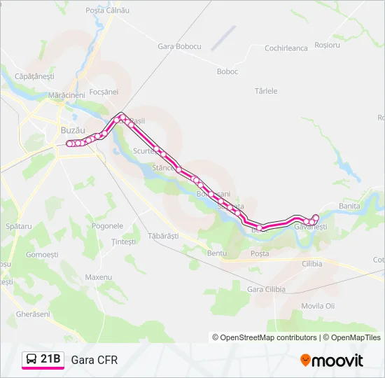 21B Bus Line Map