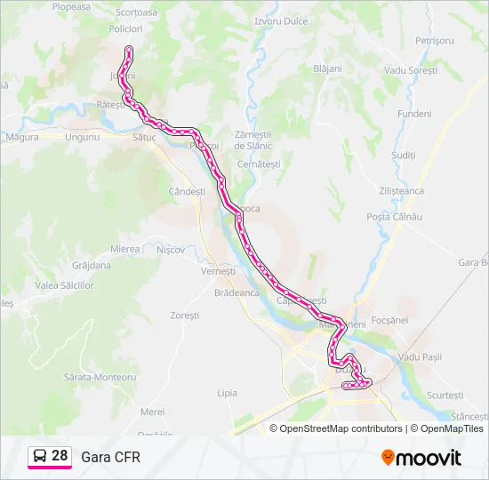 28 Bus Line Map