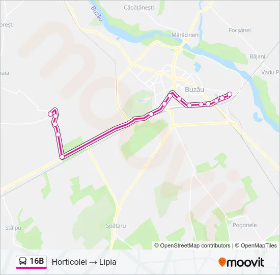 16B Bus Line Map