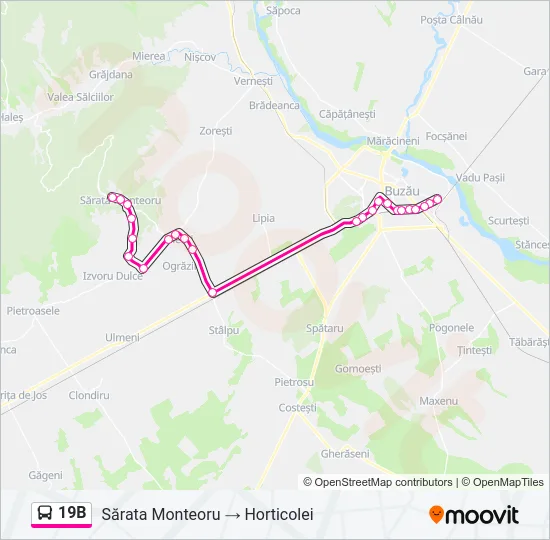 19B Bus Line Map