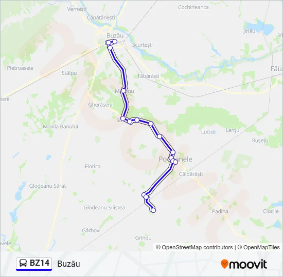 BZ14 Bus Line Map