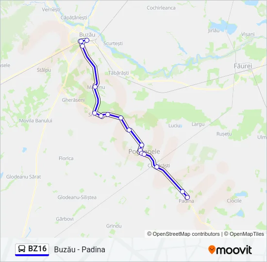 BZ16 Bus Line Map