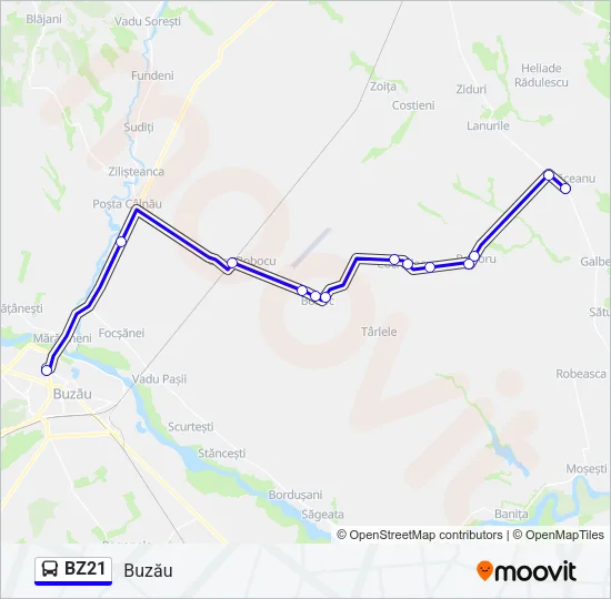 BZ21 Bus Line Map