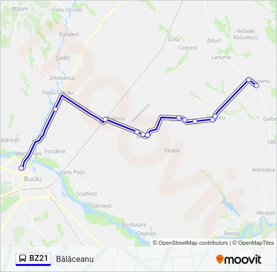 BZ21 Bus Line Map
