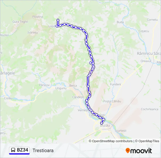 BZ34 Bus Line Map