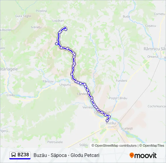BZ38 Bus Line Map