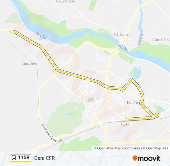 115B Bus Line Map