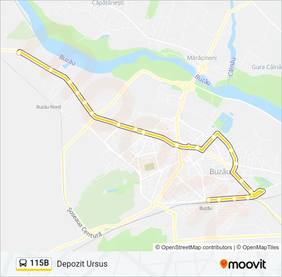 115B Bus Line Map