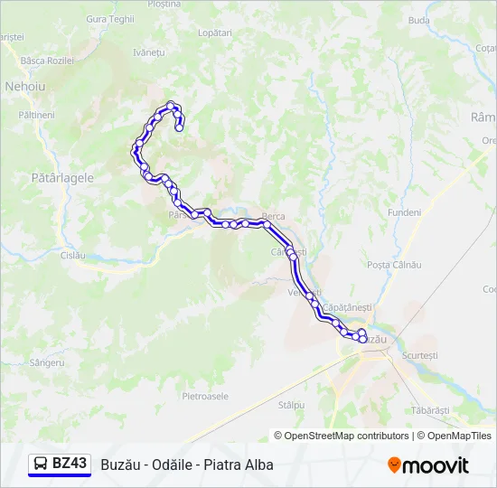 BZ43 Bus Line Map