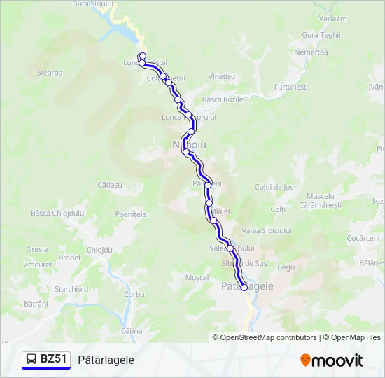 BZ51 Bus Line Map