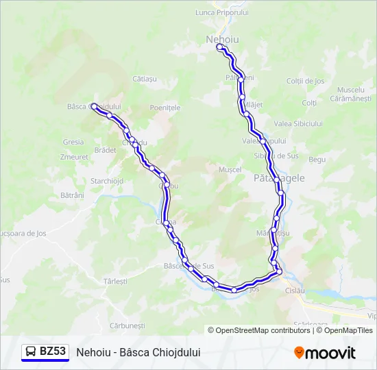 BZ53 Bus Line Map
