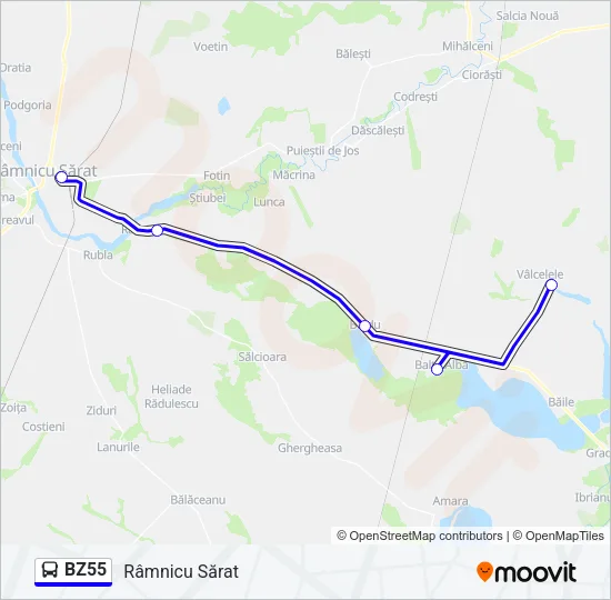 BZ55 Bus Line Map