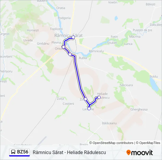 BZ56 Bus Line Map