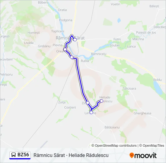BZ56 Bus Line Map