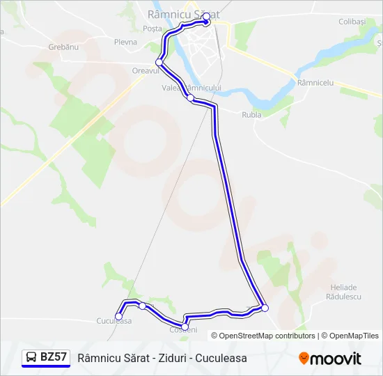 BZ57 Bus Line Map