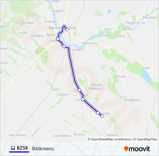 BZ58 Bus Line Map