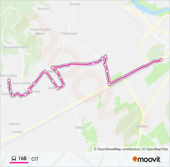 16B Bus Line Map