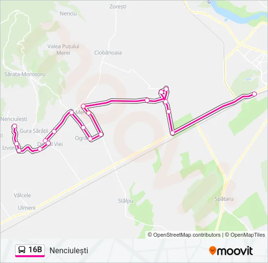 16B Bus Line Map