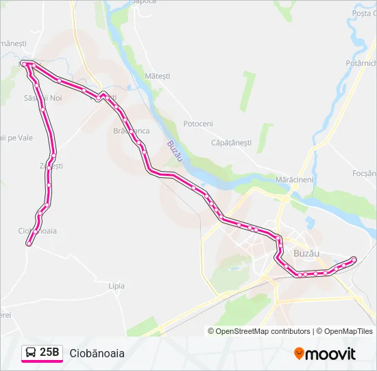 25B Bus Line Map