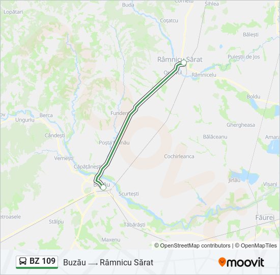 BZ 109 bus Line Map