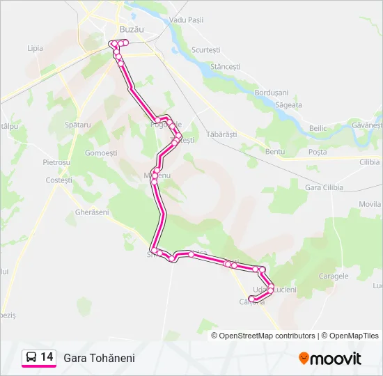 14 Bus Line Map