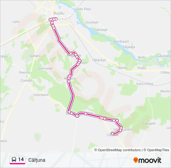 14 Bus Line Map