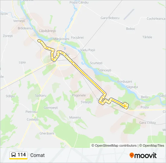 114 Bus Line Map