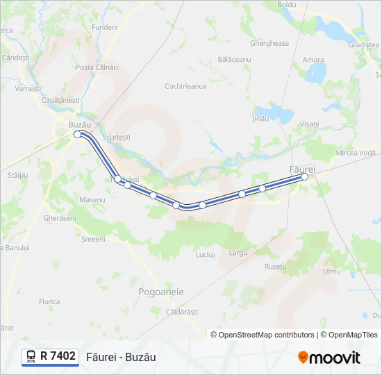 R 7402 Train Line Map