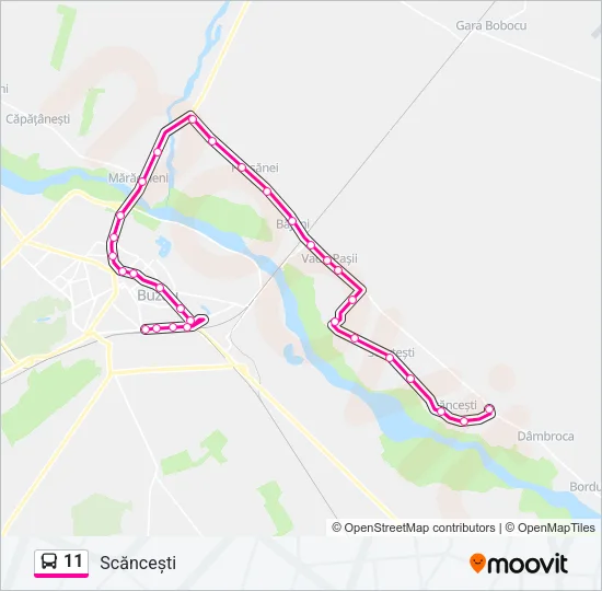 11 Bus Line Map