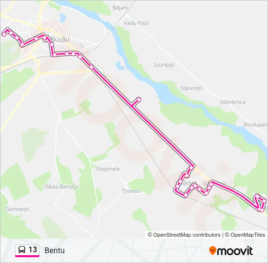 13 Bus Line Map