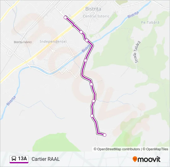 13A Bus Line Map