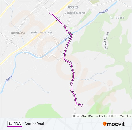 13A bus Line Map